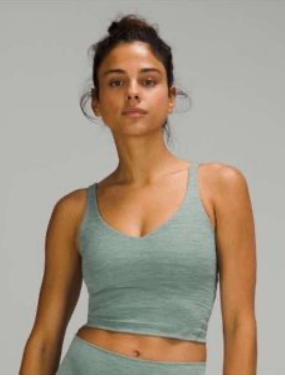 EUC - size 14 lululemon Heathered tidewater teal align tank top